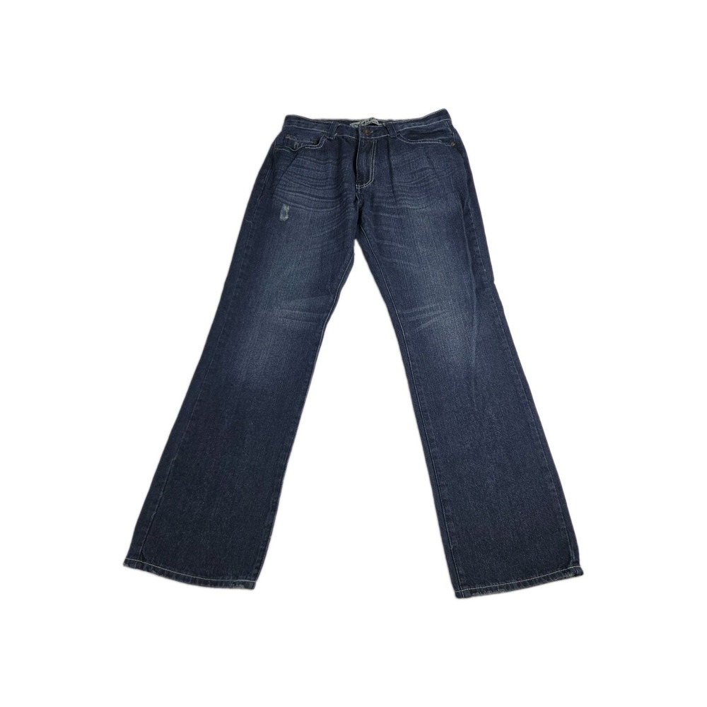 Vtg Y2K Vigilant Jeans 32 x 32 Blue Baggy Denim Embroidered Flap Pockets